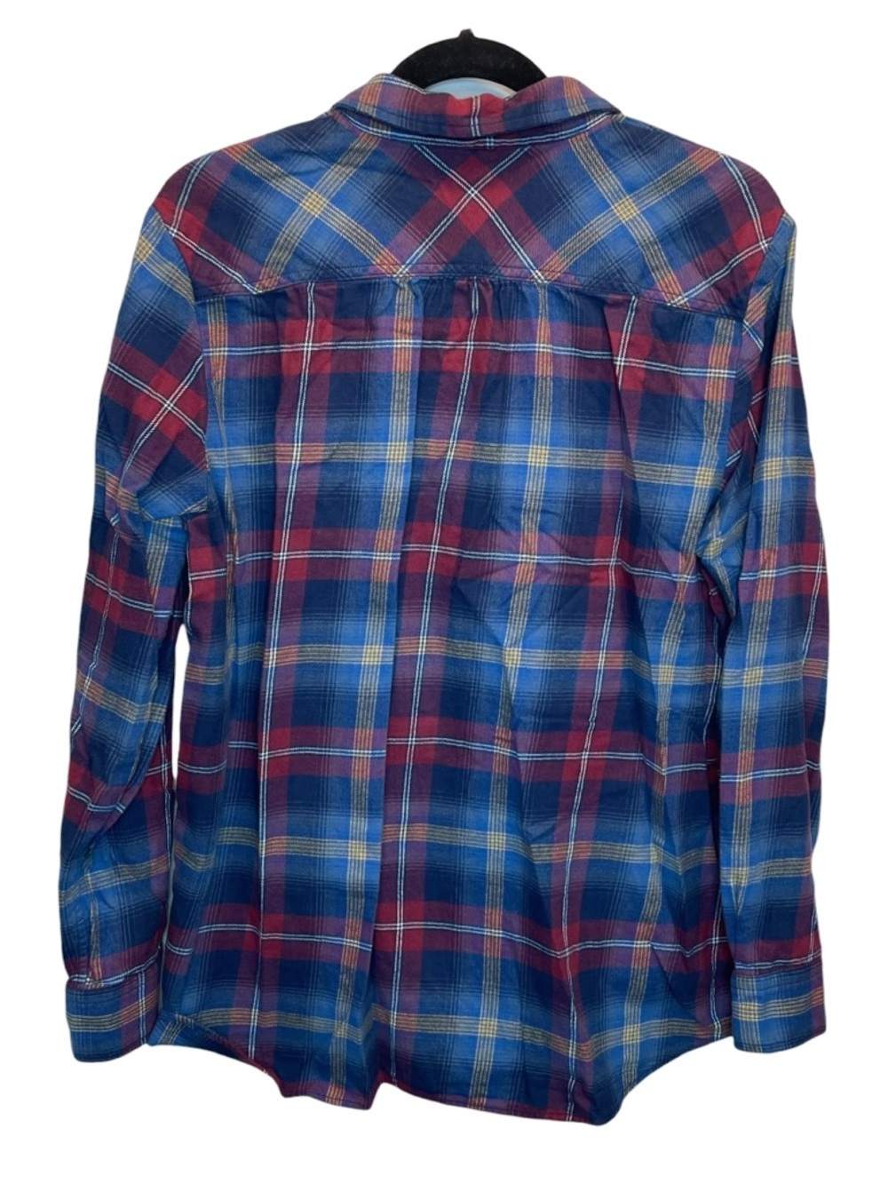 Blake Shelton x Lands End Cotton Flannel Plaid Button Down Blue Red XL 18 EUC - Picture 6 of 6